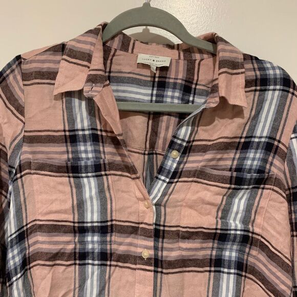 Lucky Brand Striped Classic One-Pocket Casual Shir - Picture 2 of 5